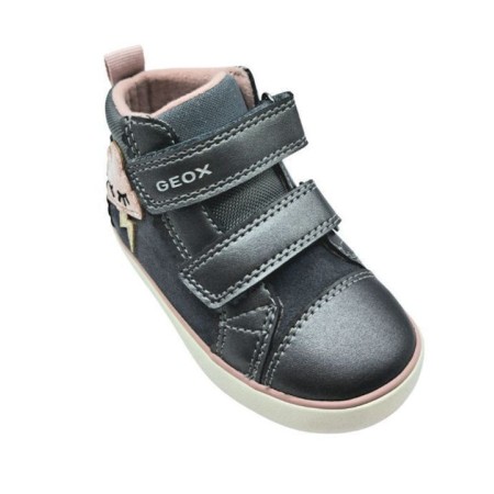 GEOX B GISLI  ΔΕΡΜΑΤΙΝΑ ΠΑΙΔΙΚΑ ΜΠΟΤΑΚΙΑ ΜΕ ΣΚΡΑΤΣ ΜΑΥΡΑ B561MD022NFC9002  